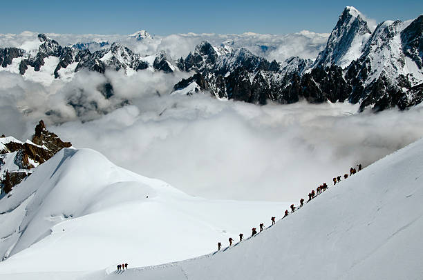 istock Mountaineers going to aguille du midi 3800 146734582