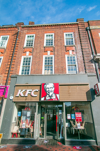 Kentucky Fried Chicken on Tonbridge High Street in Kent, England. This is a commercial venue.