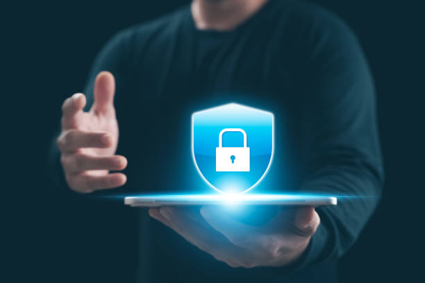 istock Cybersecurity Privacy data protection concept, businessman holding key protect business and financial data with virtual network connection, security internet access, security encryption. 1467348738