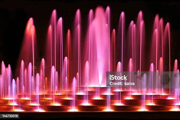 Magic Water Fountain Stock Photo - Download Image Now - Beauty In Nature, Black Color, City