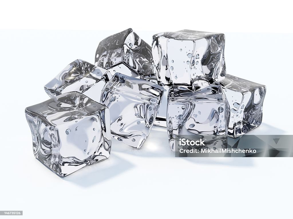 Ice cubes Ice cubes isolated on white Abstract Stock Photo