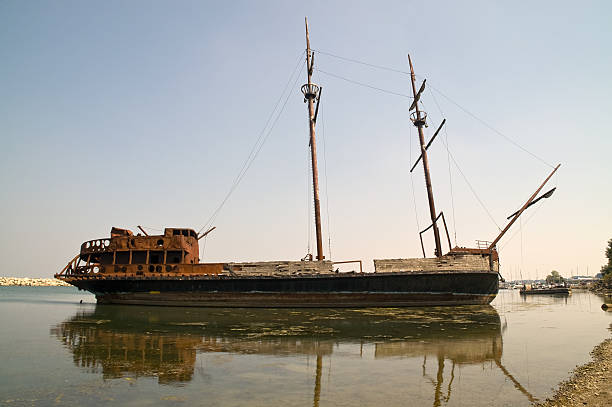 istock Remains of La Grande Hermine which was destroyed by arson 146735395