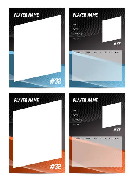 Vector illustration of Sport player trading card frame border template