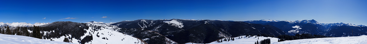 Panorama Winter landscape of Passo Giau, Dolomites, Italy