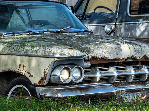 Disassembled vintage VOLVO car during restoring