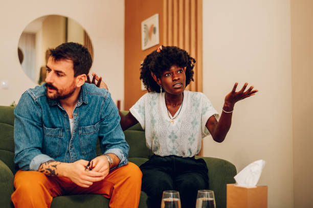 istock Diverse couple on a therapy session in a psychologist office 1467358701