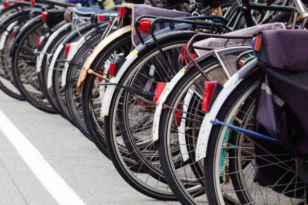 istock row of old bicycles at a bicycle station 1467358870