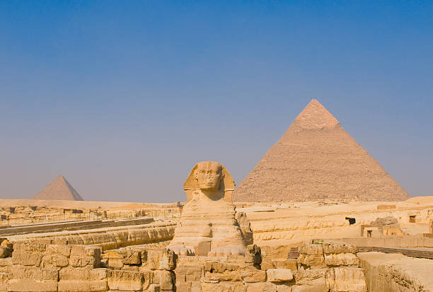 istock Sphinx and pyramids at Giza, Cairo 146735889