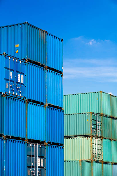 istock shipping containers at harbor terminal 146735937