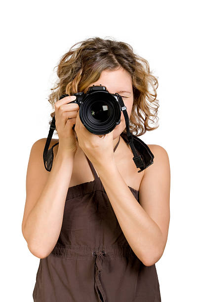 istock Young beautiful woman taking a photo with camera 146735946