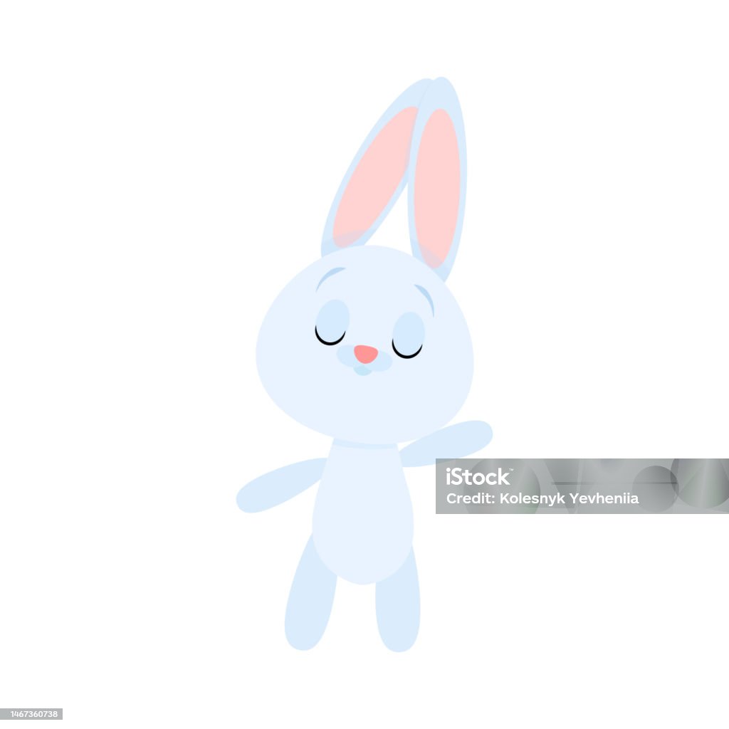 Blue Rabbit Vector Blue Bunny Stock Illustration - Download Image Now - Animal, Art ...