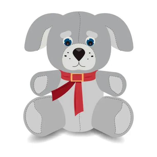 Vector illustration of Doggy. Soft toy. Vector. Graphics.