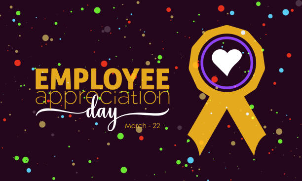 ilustrações de stock, clip art, desenhos animados e ícones de employee appreciation day. business with employees recognition concept banner, greeting card, congratulation template. celebration concept of march 3 - admiration