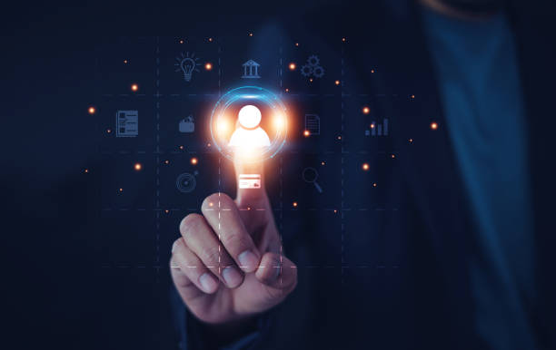 istock Businesspeople touching on screen to target customer. Target customer, buyer persona, customer behavior concept. Marketing plan and strategies. Personalization marketing, customer centric strategies. 1467362006