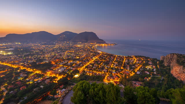 Palermo, Sicily, Italy in the Mondello Borough from Above