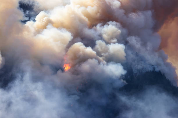 istock BC Forest Fire and Smoke over the mountain near Hope 1467366117