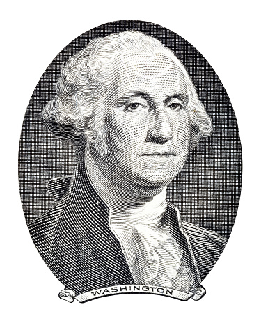 Portrait of George Washington close-up.