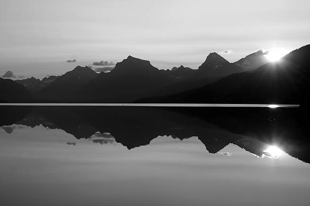 istock Black and White Sunrise in Glacier 146736803