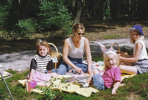 Nostalgic family picnic back in the eighties