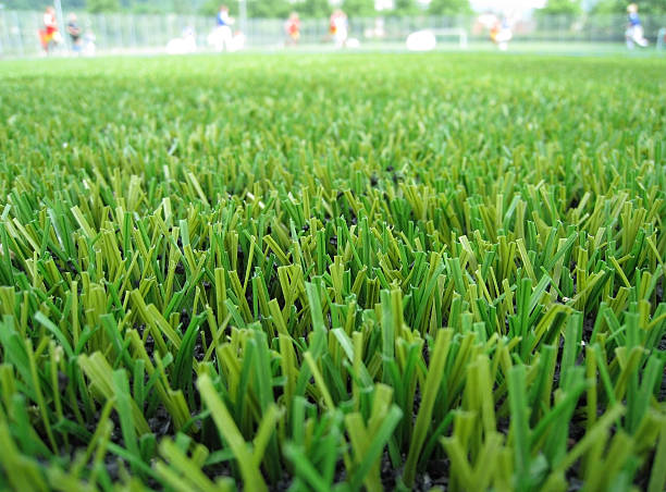 fútbol de campo de césped artificial que - soccer soccer field grass artificial turf fotografías e imágenes de stock