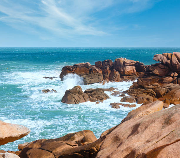 istock Ocean coast spring view  (between Perros-Guirec and Pleumeur-Bodou, Brittany, France). The Pink Granite Coast. 1467371847