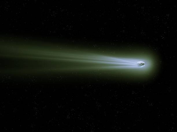 istock Beautiful green comet surrounded by gas and dust. 1467373664
