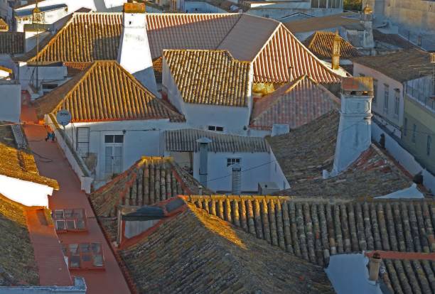 view over old 'pantile' roofs\n\nFaro, Algarve, Portugal             April