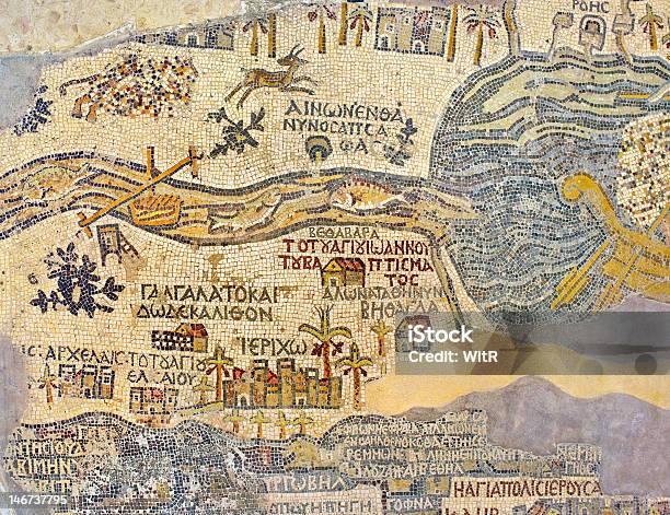 Madaba Map Stock Photo - Download Image Now - Madaba, Map, Israel