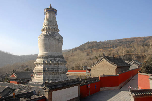Great White Pagoda at Wutaishan, China stock photo