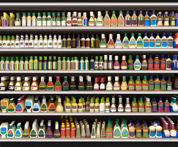 istock Sauce and salad dressing on shelf at supermarket 1467381820