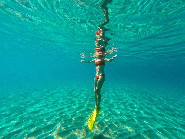 Underwater photo of a female swimmer