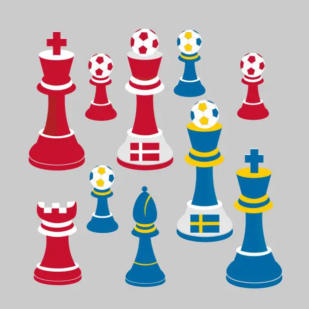 Vector illustration of Denmark versus Sweden