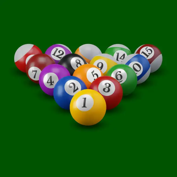 Vector illustration of Billiards Balls Triangle