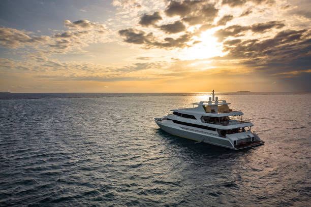 Luxury yacht in the open sea