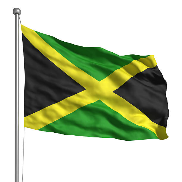 Flag of Jamaica (Isolated) stock photo