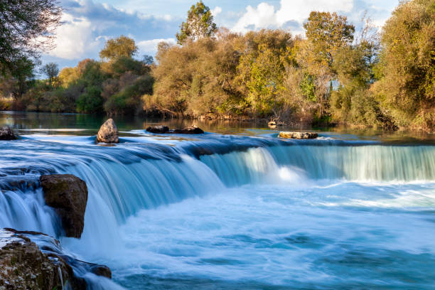 Waterfall in Manavgat, Turkey, at sunet