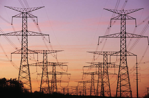 istock Power poles and wires at dusk 146739692