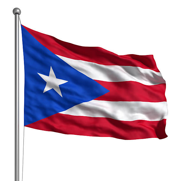 Flag of Puerto Rico  (Isolated) stock photo