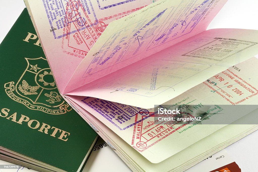 philippine pasaportes y visados sellos - Foto de stock de Sello de pasaporte libre de derechos