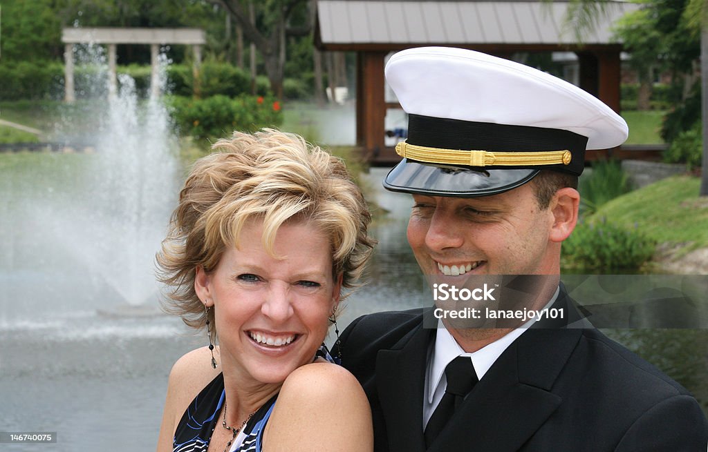 Naval oficial & mulher Rir - Royalty-free 30-39 Anos Foto de stock