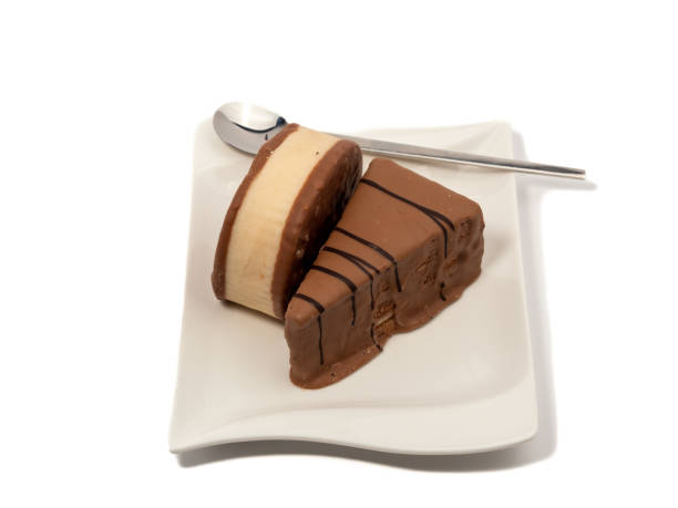 istock Piece of chocolate cake isolated on white background. 1467402554