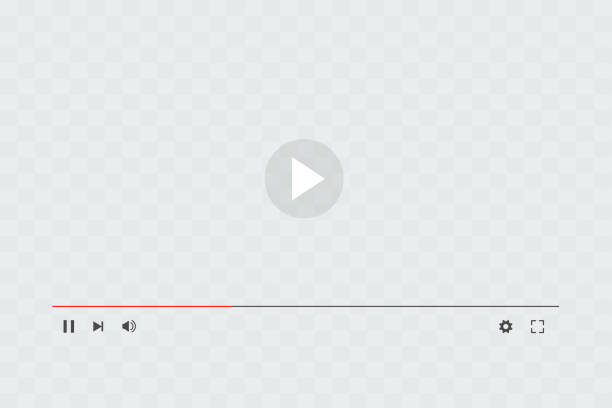 шаблон интерфейса подписи видеоплеера с серым прозрачным макетом экрана - графический интерфейс пользователя stock illustrations