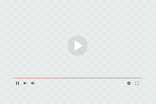 Video player sign interface template with grey transparent screen mockup