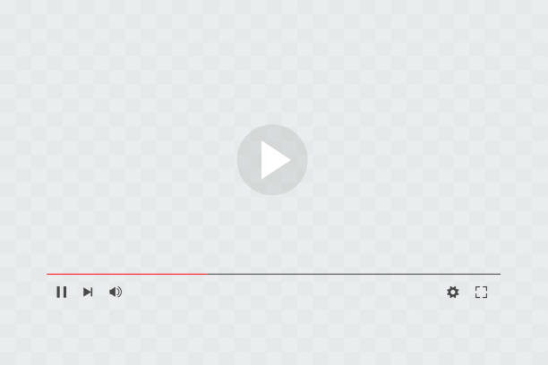 Video player sign interface template with grey transparent screen mockup Video player sign interface template with grey transparent screen mockup youtube stock illustrations