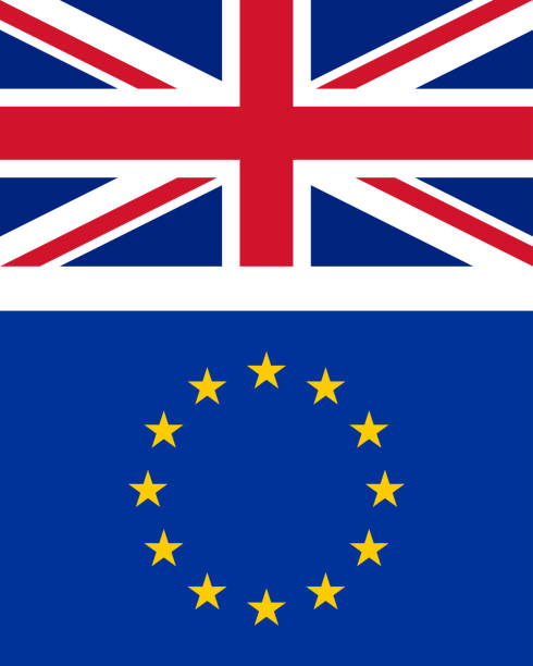 flag of uk and europe - 歐盟旗 幅插畫檔、美工圖案、卡通及圖標