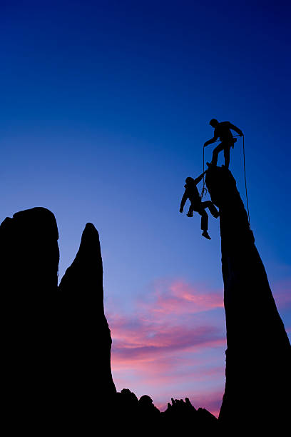istock Team of climbers on the summit. 146742401