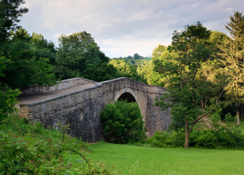 The Casselman River Bridge, erected in 1813, has an 80 foot span and, at the time, was the longest single span stone arch bridge in the world.