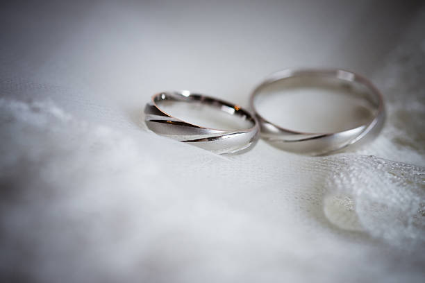 istock Wedding rings of white gold 146742939