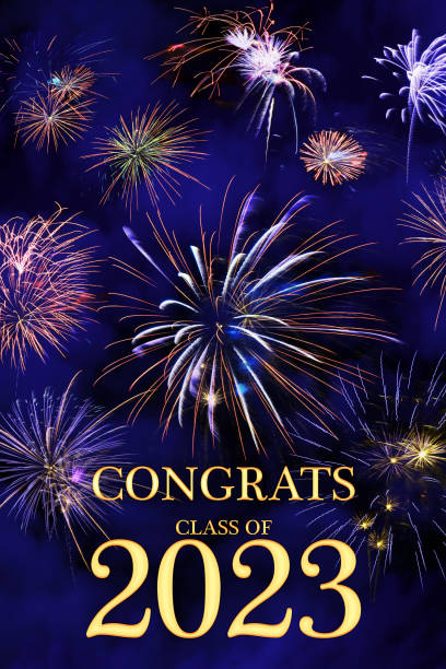 istock CONGRATS CLASS of 2023 lettering with beautiful fireworks 1467430201