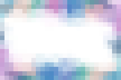 Abstract multi colored pixelated square shape frame with space for copy.